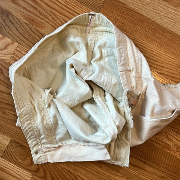 Free People Patchwork Distressed Cotton/Linen Drawstring Shorts Size 14 NWT - Picture 17 of 17